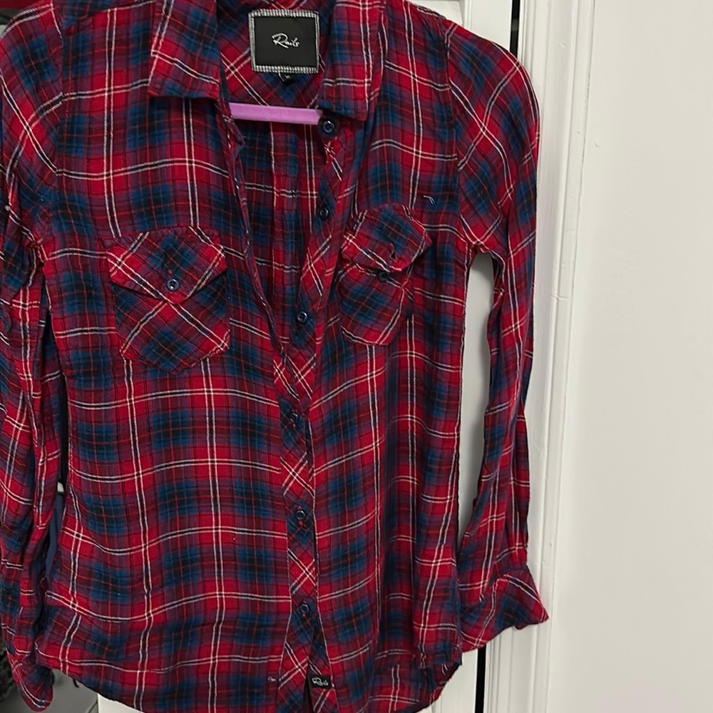 Red button down no hoodie